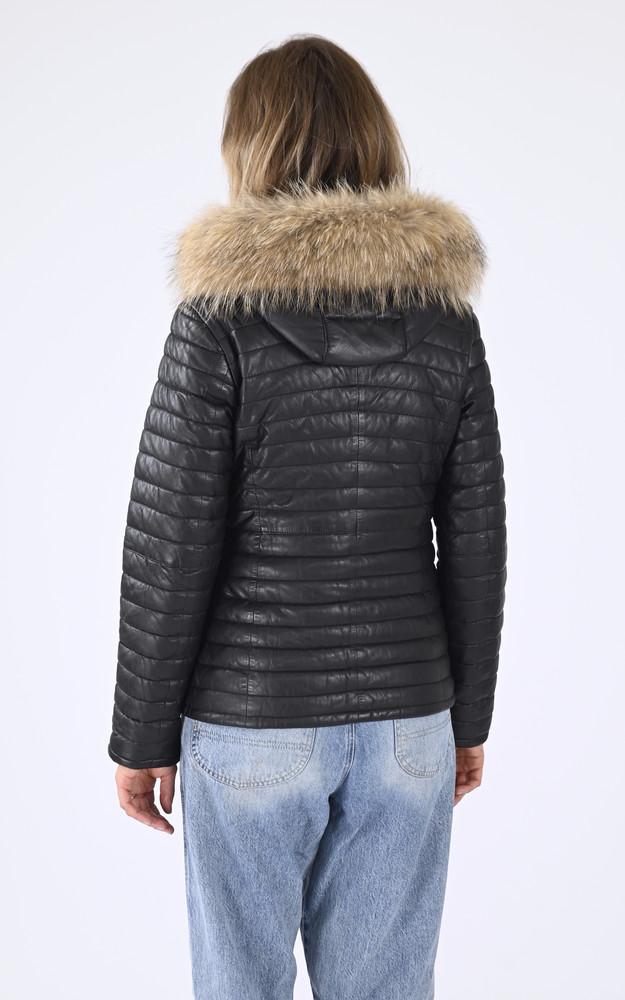 La Canadienne Doudoune Happy Cuir Noir