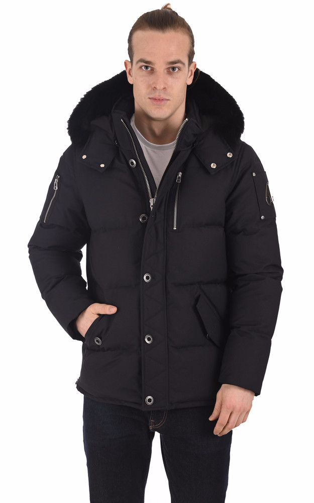 la canadienne Doudoune M3Q col renard bleu foncé