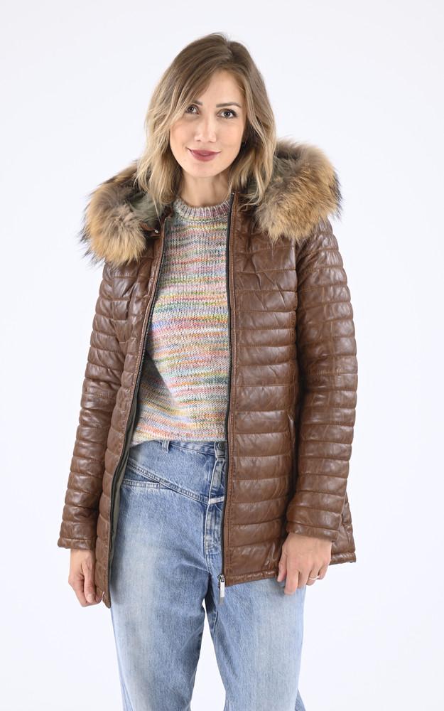 la canadienne Doudoune Popping longue cuir