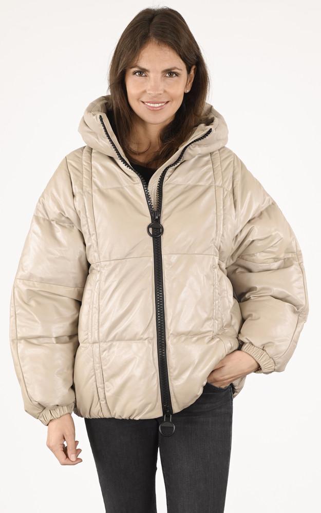 la canadienne Doudoune puffy cuir Bulia beige