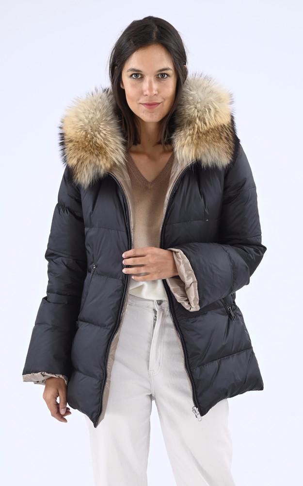 La Canadienne Doudoune Réversible à Capuche Noire