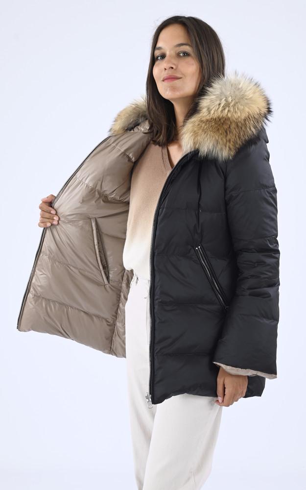 La Canadienne Doudoune Réversible à Capuche Noire