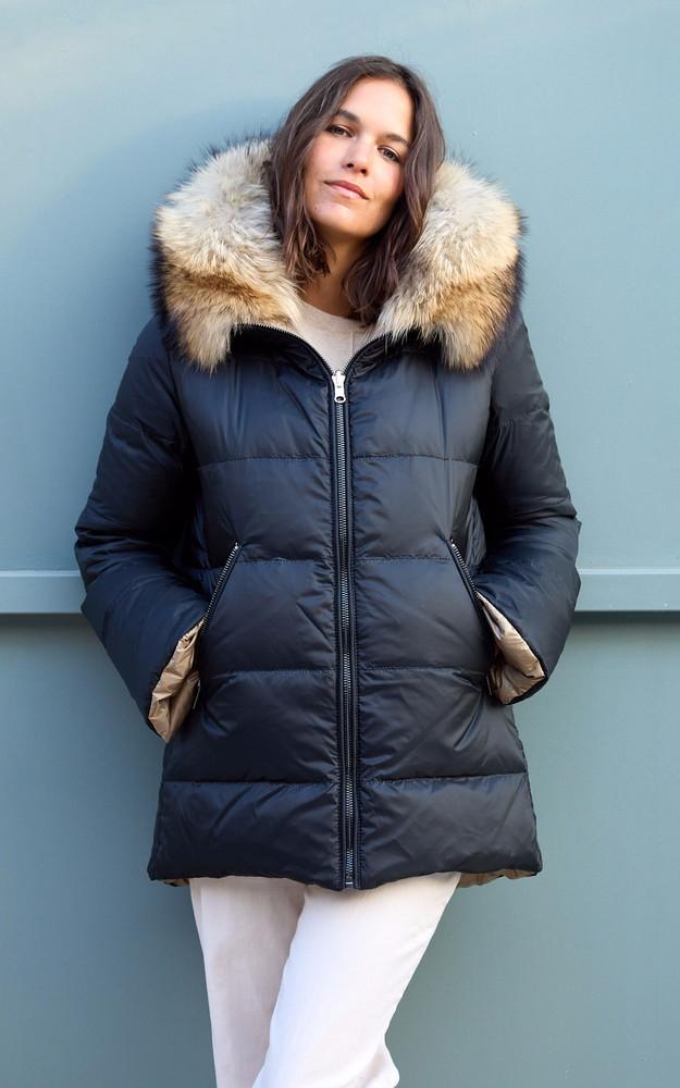 la canadienne Doudoune réversible à capuche noire