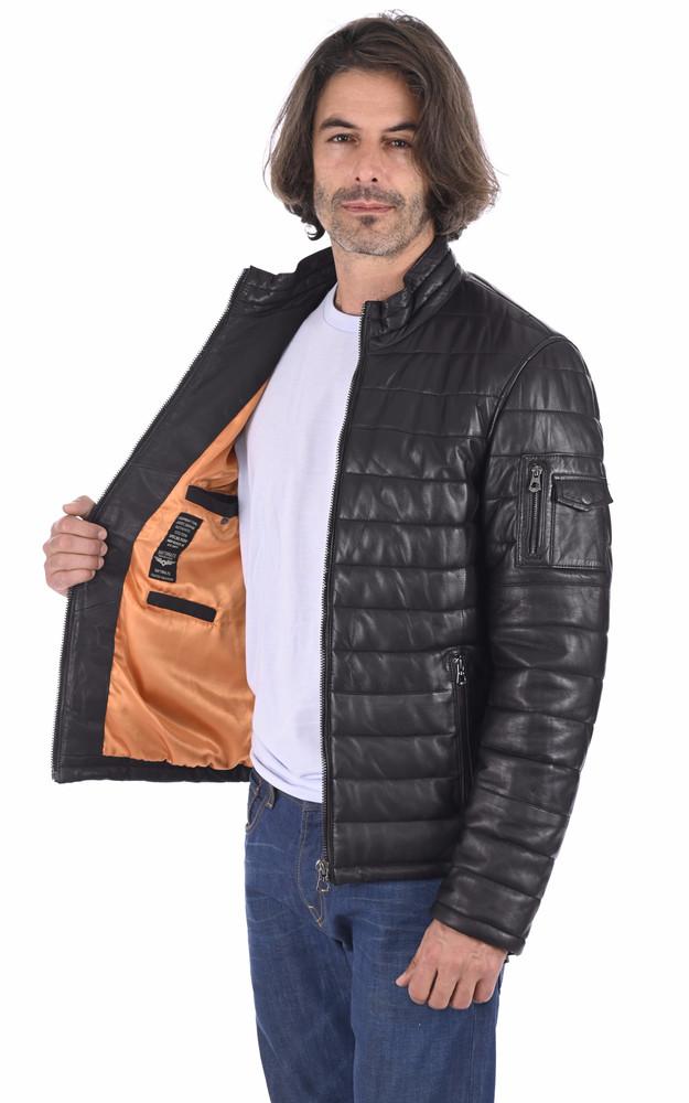 La Canadienne Doudoune Travis Cuir Noir