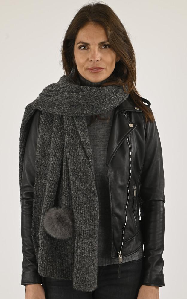 la canadienne Echarpe alpaga et renard grise