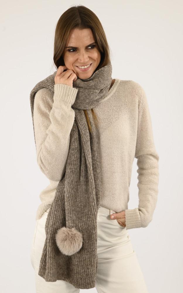 la canadienne Echarpe alpaga et renard taupe