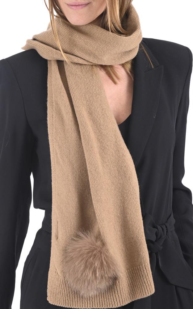 La Canadienne Écharpe Cachemire Et Renard Camel