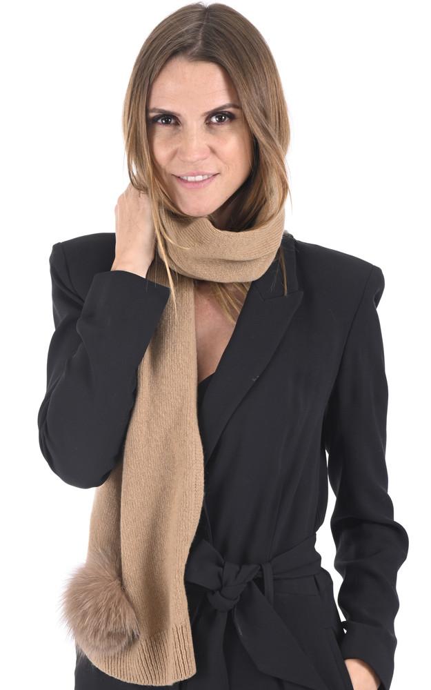 la canadienne Écharpe cachemire et renard camel