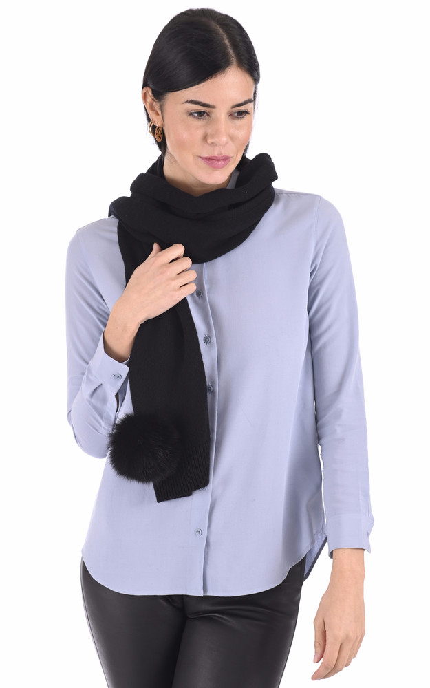 la canadienne Écharpe cachemire et renard noire