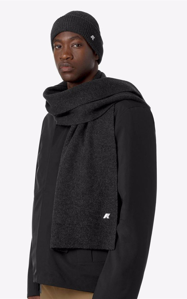 la canadienne Echarpe en laine Etienne mixte noir