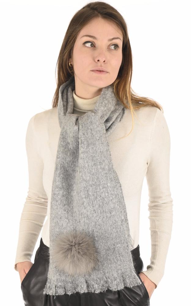 La Canadienne Echarpe En Mohair Gris