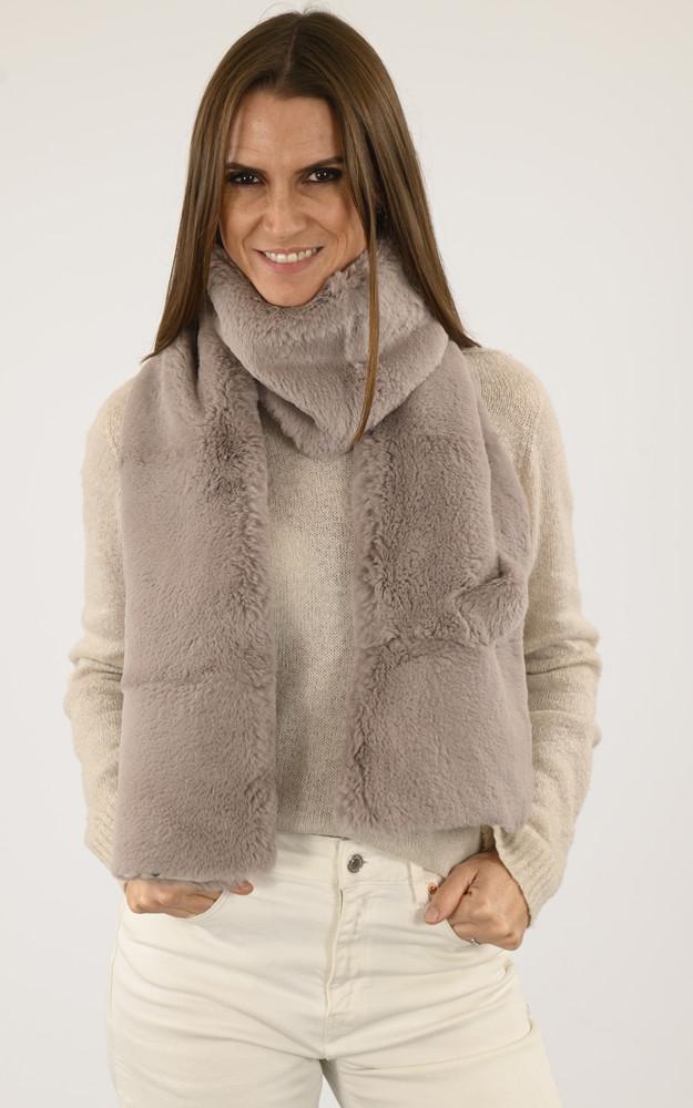 La Canadienne Echarpe Fourrure Lapin Beige