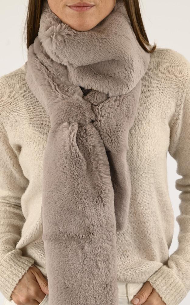 La Canadienne Echarpe Fourrure Lapin Beige