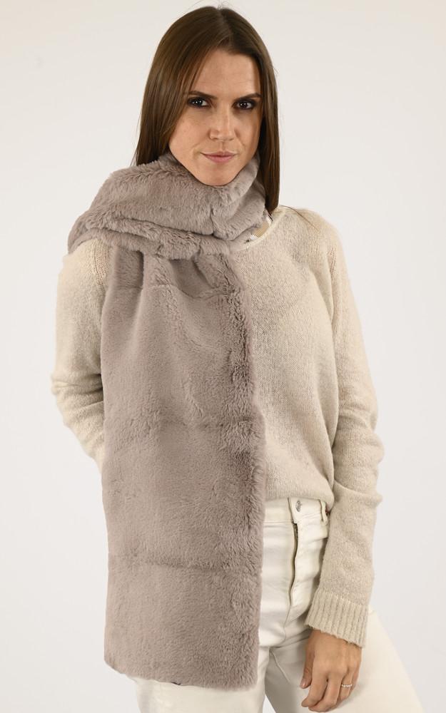 la canadienne Echarpe fourrure lapin beige