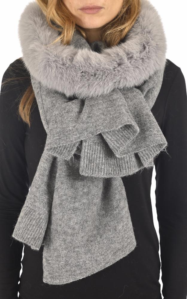 La Canadienne Etole Laine Et Renard Gris Pailleté