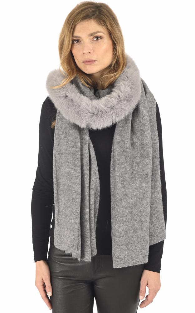 la canadienne Etole laine et renard gris pailleté