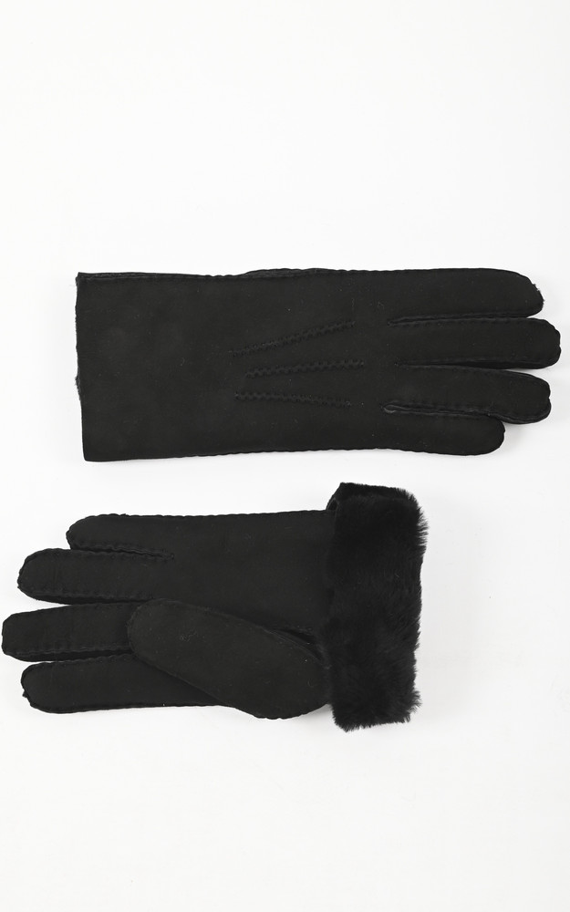La Canadienne Gants Chauds Agneau Velours Noir
