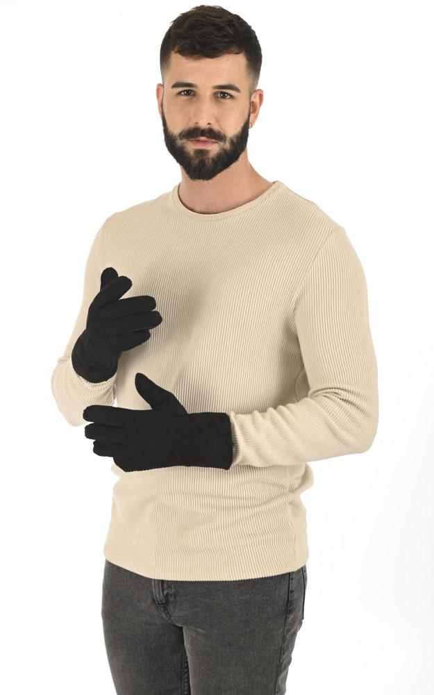 la canadienne Gants chauds agneau velours noir