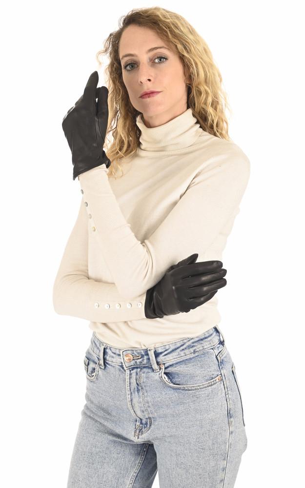 la canadienne Gants cuir agneau noir