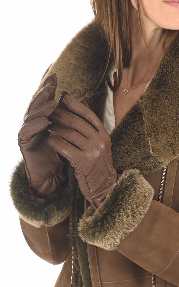 La Canadienne Gants Cuir Cerf Marron