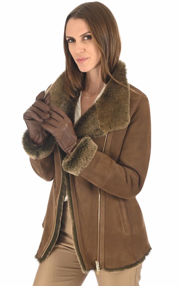 la canadienne Gants cuir cerf marron