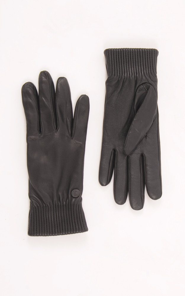 La Canadienne Gants Cuir Rib Luxe Noir