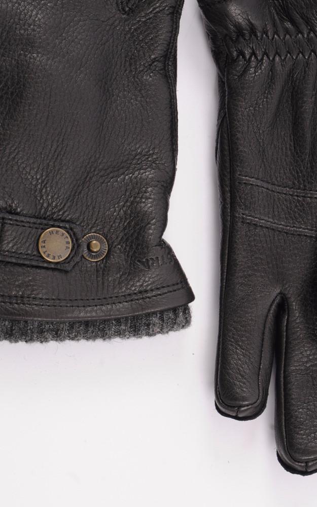 La Canadienne Gants En Cuir D'élan Noir