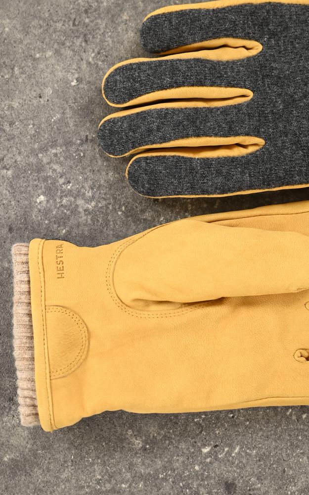 La Canadienne Gants Homme Cuir Et Laine Jaune