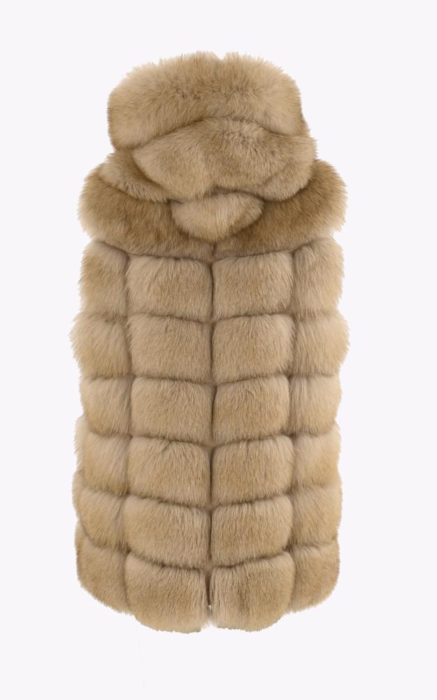 La Canadienne Gilet à Capuche Renard Beige
