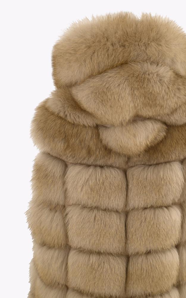La Canadienne Gilet à Capuche Renard Beige