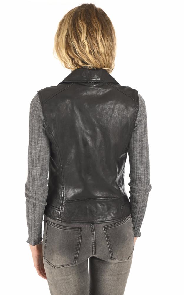 La Canadienne Gilet Biker Sarah Cuir Noir