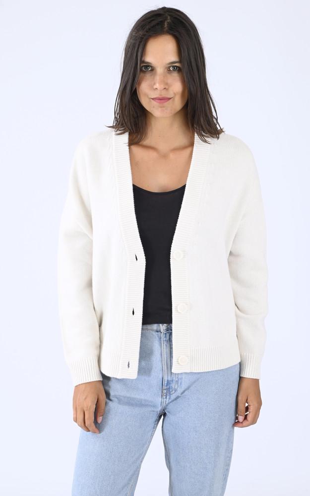 La Canadienne Gilet Boutonné Laine écru