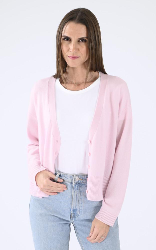 La Canadienne Gilet Cachemire Rose Poudré
