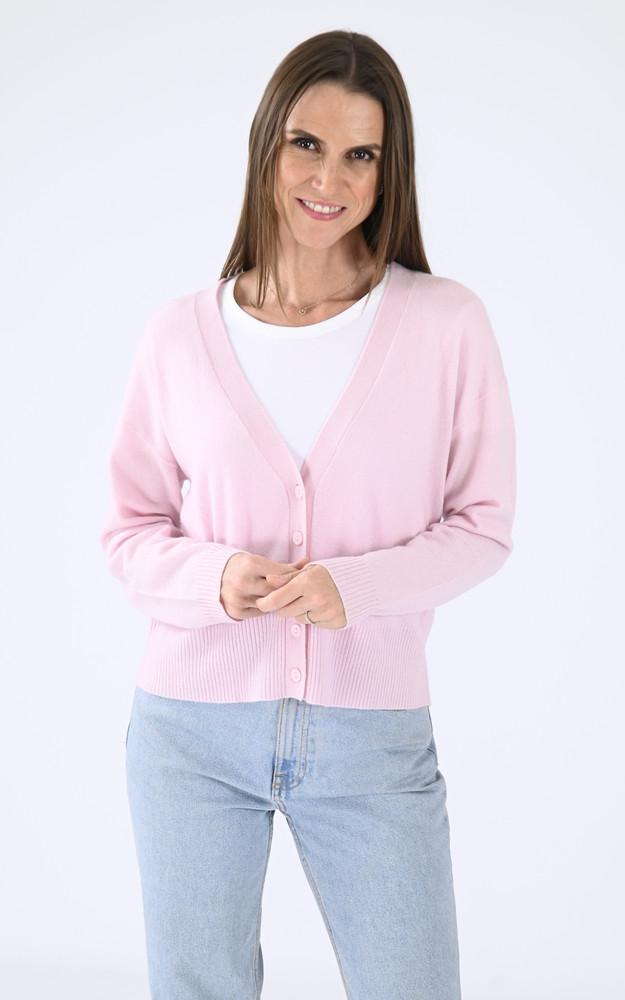 la canadienne Gilet cachemire rose poudré