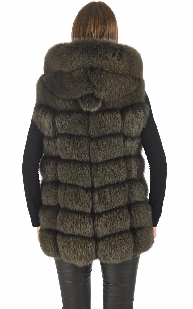 La Canadienne Gilet Capuche Renard Kaki