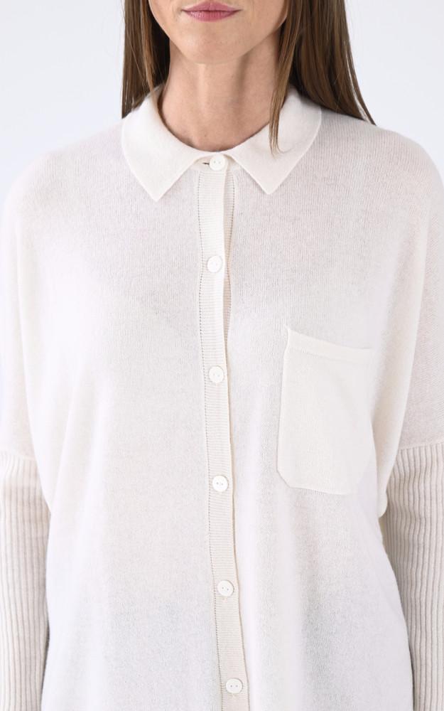 La Canadienne Gilet Chic Cachemire écru