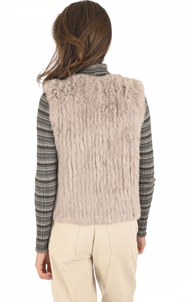 La Canadienne Gilet Fourrure De Lapin Beige