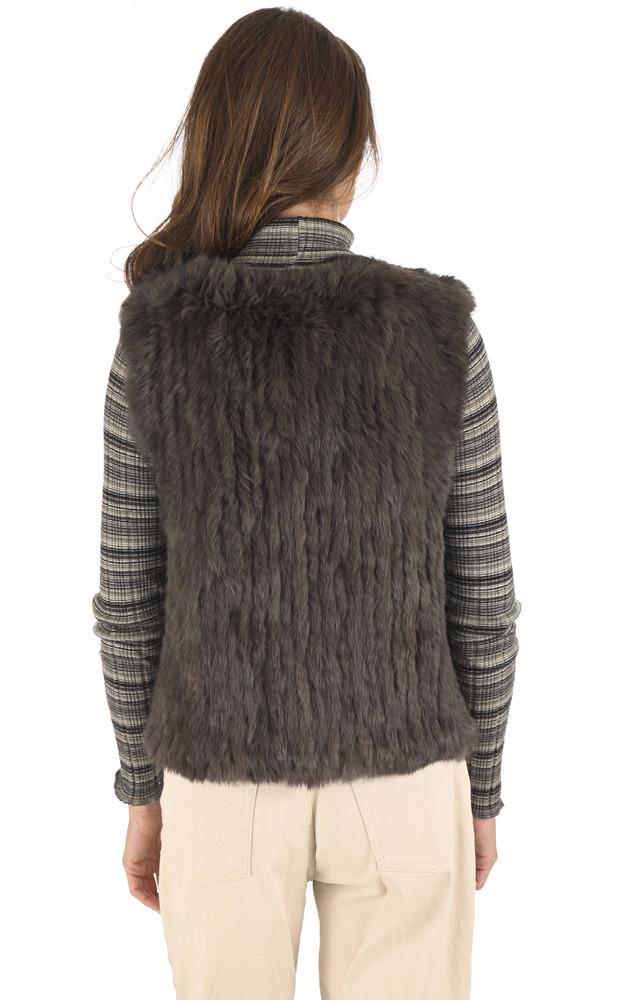 La Canadienne Gilet Fourrure De Lapin Marron