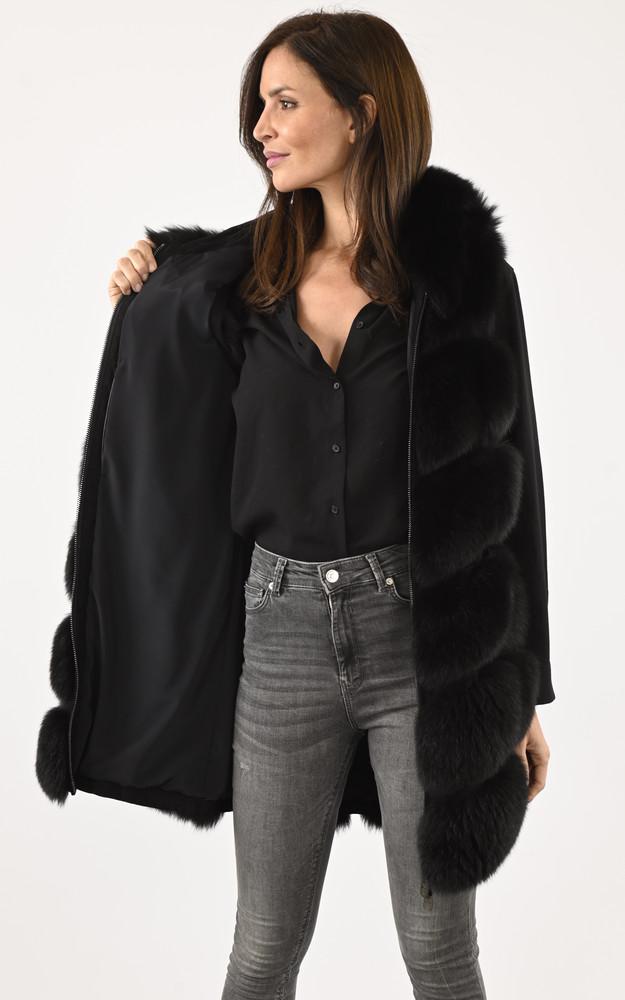 La Canadienne Gilet Fourrure Renard Noir