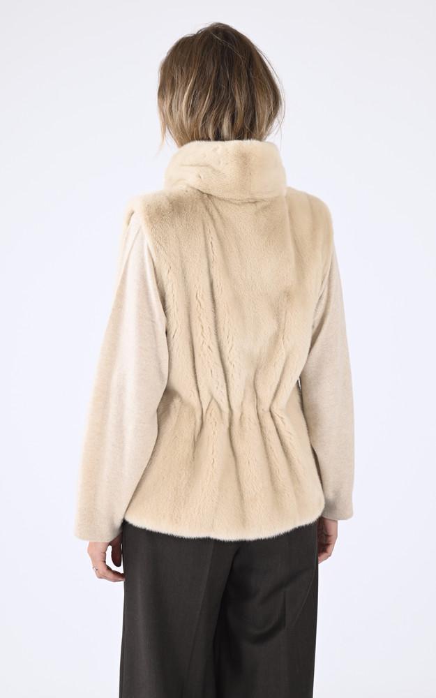 La Canadienne Gilet Fourrure Vison Beige