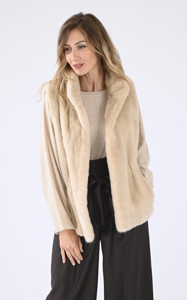 la canadienne Gilet fourrure vison beige