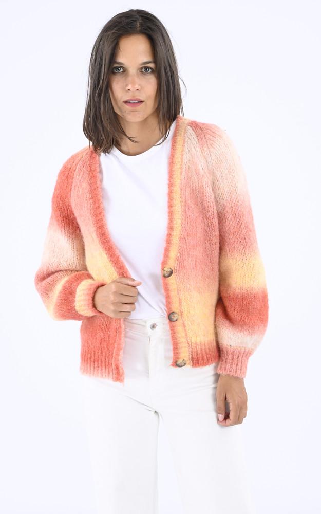 La Canadienne Gilet Laine Et Alpaga Orange