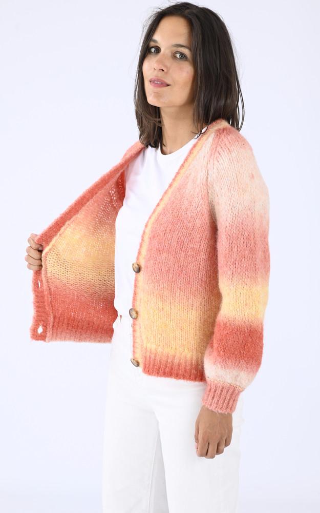 La Canadienne Gilet Laine Et Alpaga Orange