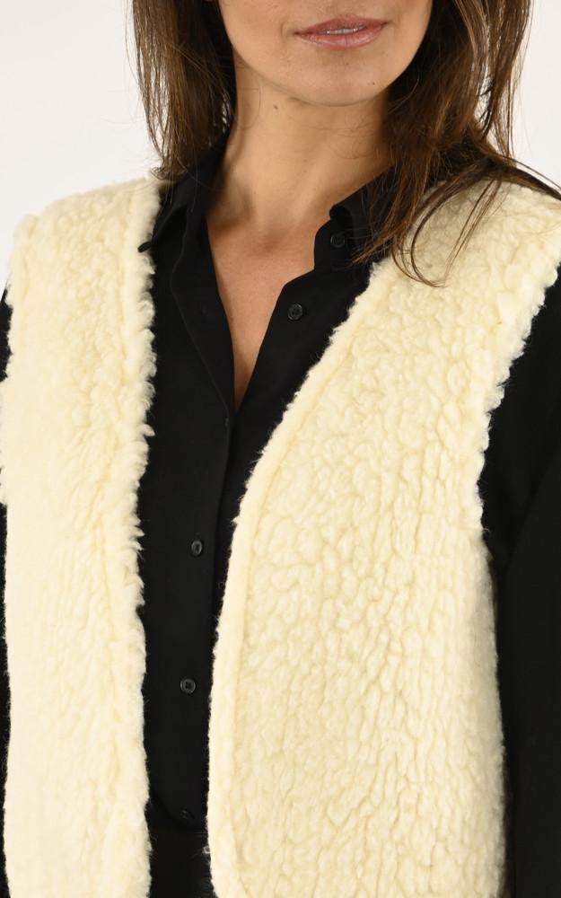 La Canadienne Gilet Laine Mouton Beige