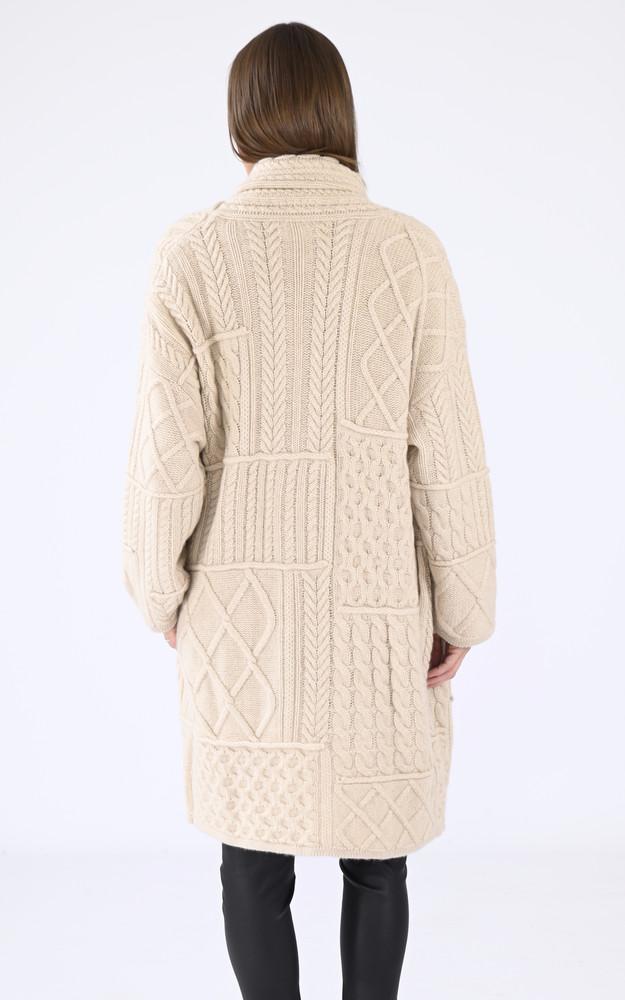 La Canadienne Gilet Long Maille Beige