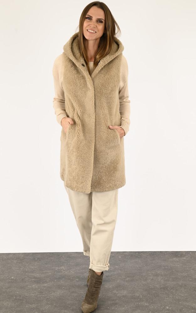 La Canadienne Gilet Long Mouton Beige