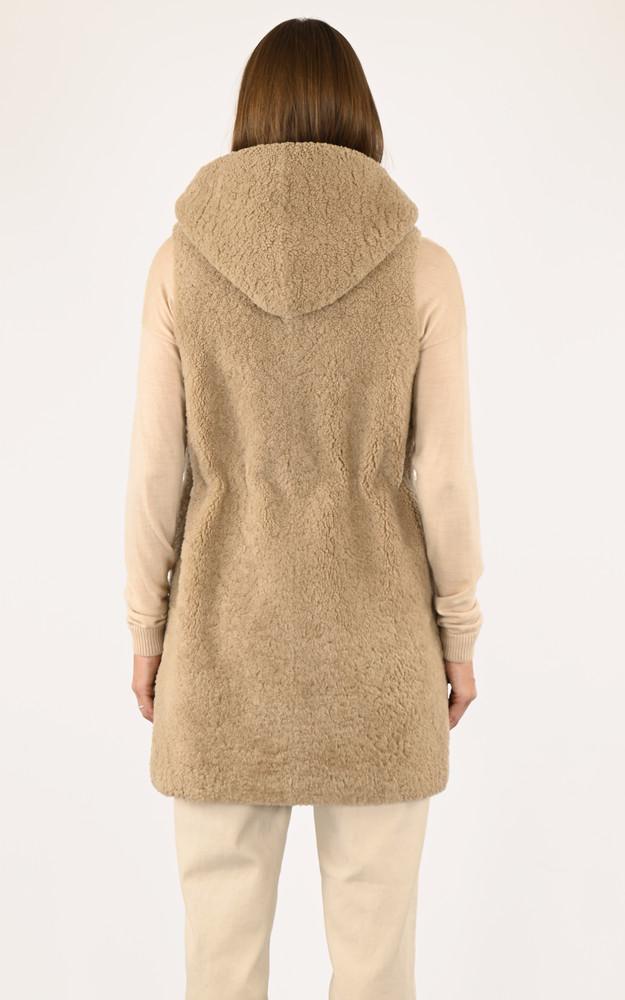 La Canadienne Gilet Long Mouton Beige