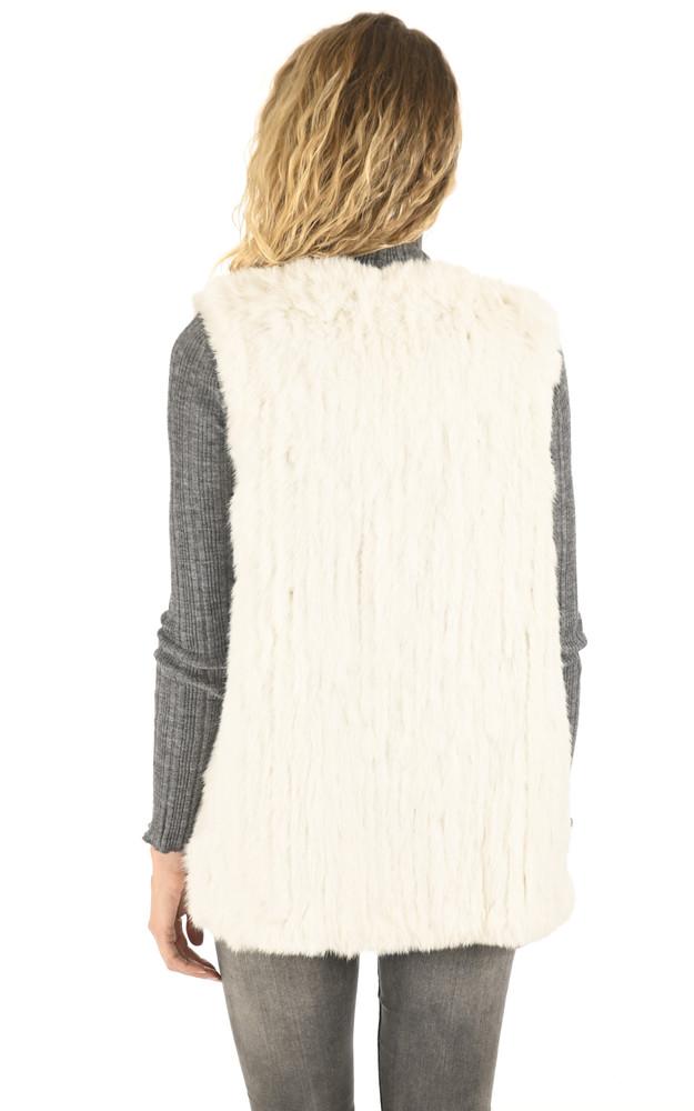 La Canadienne Gilet Mi-long Lapin Craie