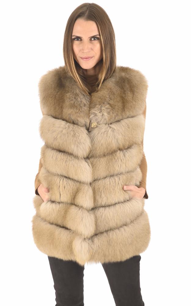 La Canadienne Gilet Renard Galonné