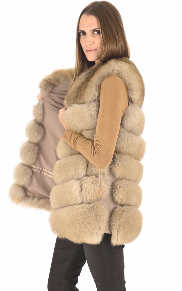 La Canadienne Gilet Renard Galonné